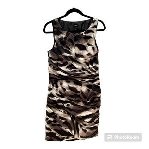 Ann Taylor Black Grey Animal Print Dress